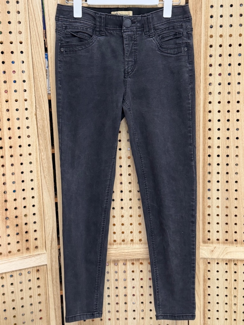 Democracy Faded Black Skinny Jeans Moto Pocket Detail Size 8